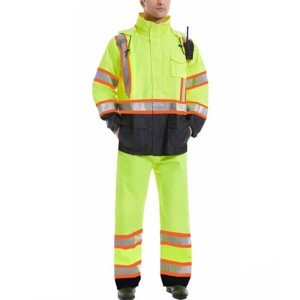 High Visibility Waterproof Rain Jacket for Men