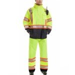High Visibility Waterproof Rain Jacket for Men