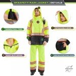 High Visibility Waterproof Rain Jacket for Men