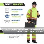 High Visibility Waterproof Rain Jacket for Men