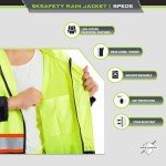 High Visibility Waterproof Rain Jacket for Men