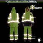 High Visibility Waterproof Rain Jacket for Men