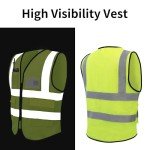 High Visibility Reflective Safety Vest with Pockets