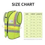 High Visibility Reflective Safety Vest with Pockets