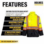 Hi-Vis Yellow Waterproof Rainsuit with Reflective Stripes
