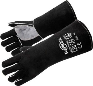 Heat Resistant Fireplace Gloves - Black 14