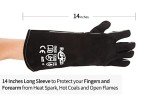Heat Resistant Fireplace Gloves - Black 14