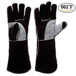 Heat Resistant Fireplace Gloves - Black 14