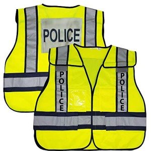 Lime Green Reflective Police Vest - High Visibility