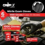London Labs Black Nitrile Disposable Gloves, Large, 1000 Pack