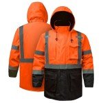 High Visibility Waterproof Reflective Safety Jacket - Orange