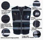 JETEVIOS Reflective Safety Vest with 8 Pockets