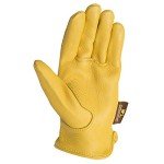 Wells Lamont Women's Leather Deerskin Gloves - Yellow