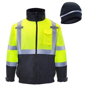 JORESTECH High Visibility Waterproof Bomber Jacket & Beanie