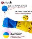 Heavy-Duty Neoprene Chemical Protective Gloves - 2 Pairs