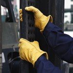 OZERO Heavy-Duty Cowhide Leather Work Gloves - 3 Pairs