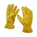 Heavy-Duty Leather Work Gloves for Construction & Gardening