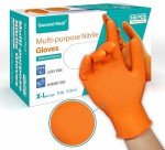 Orange Nitrile Industrial Gloves, 8-mil Thick, XL