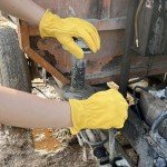 Heavy-Duty Leather Work Gloves for Construction & Gardening
