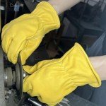 Heavy-Duty Leather Work Gloves for Construction & Gardening