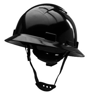 OSHA Approved Vented Full Brim Hard Hat - Black
