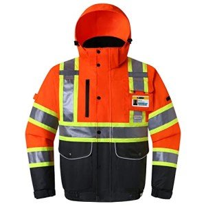 Hi-Vis Waterproof Reflective Winter Bomber Jacket
