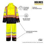 Hi-Vis Yellow Waterproof Rainsuit with Reflective Stripes