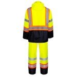Hi-Vis Yellow Waterproof Rainsuit with Reflective Stripes