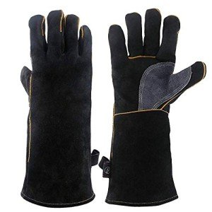 Fire-Resistant Leather Gloves for Heat Protection