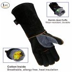 Fire-Resistant Leather Gloves for Heat Protection