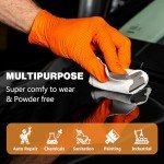 Orange Nitrile Industrial Gloves, 8-mil Thick, XL
