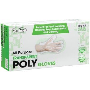 ForPro Disposable Food Safe Polypropylene Gloves