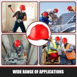 10 Pcs Hard Hats with Adjustable Straps - Red