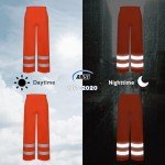 Hi-Vis Waterproof Rain Pants with Hood for Men
