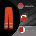 Hi-Vis Waterproof Rain Pants with Hood for Men