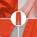 Hi-Vis Waterproof Rain Pants with Hood for Men