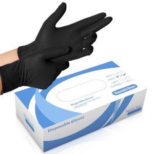 Heavy Duty Black Nitrile Disposable Gloves - 100 pcs