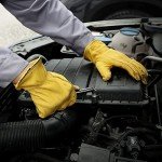 OZERO Heavy Duty Leather Work Gloves - 3 Pairs