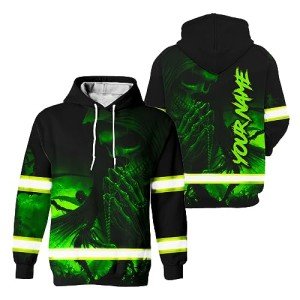 Hi-Vis Reflective Skull Hoodie for Outdoor Safety