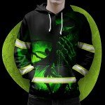 Hi-Vis Reflective Skull Hoodie for Outdoor Safety