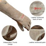 AOUCHI Fireproof Cowhide BBQ Welding Gloves