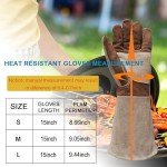 AOUCHI Fireproof Cowhide BBQ Welding Gloves