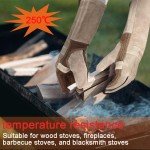 AOUCHI Fireproof Cowhide BBQ Welding Gloves