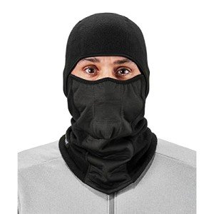 2-Pack Ergodyne Hinged Balaclava Face Masks, Black & Lime