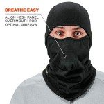 2-Pack Ergodyne Hinged Balaclava Face Masks, Black & Lime