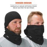 2-Pack Ergodyne Hinged Balaclava Face Masks, Black & Lime