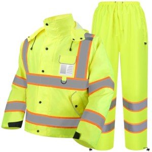 Hi-Vis Waterproof Rain Jacket & Pants Set