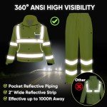 Hi-Vis Waterproof Rain Jacket & Pants Set