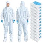 TrelaCo Disposable Hazmat Suit with Gloves Set