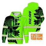 Hi-Vis Safety Hoodie with Custom Name & Skull